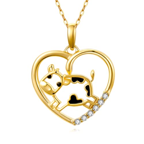 Rikelus 14K Gold Panda Bear/Cow/Dolphin/Koala Bear/Elephant Necklace For Women Girls,Birthday Anniversary Jewelry Cute Animal Gift For Mom Wife Girlfriend Grandma Daughter 16"-18" #TOP29