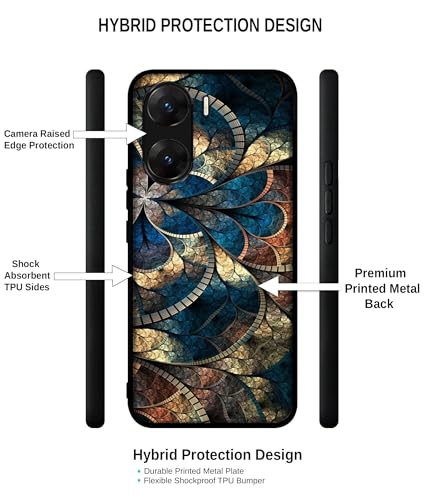 Image of Fractional Pattern Design Premium 2D Printed Metal Back Case Cover for Vivo V29E 5G