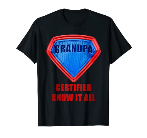 Hombre ABUELO: Certificado Conócelo Todo – Día del Padre Héroe Humor Camiseta