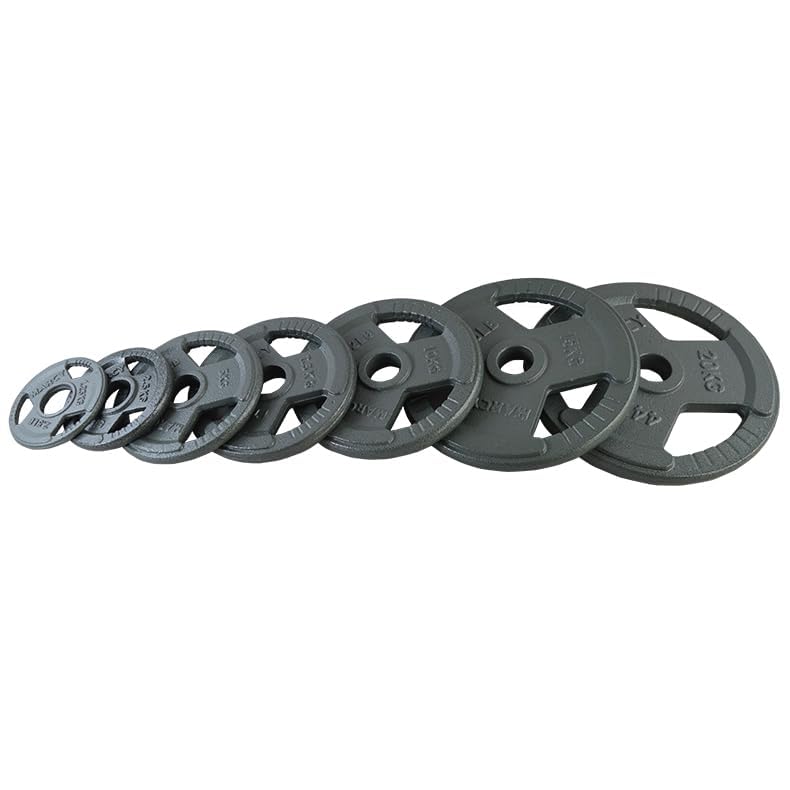Olympic Weight Plates Discs for Barbell Bar - 2 Inch (2") / 50mm Hole - Cast Iron Weights – Tri Grip - Range of Weights and Sizes (20KG X 2)