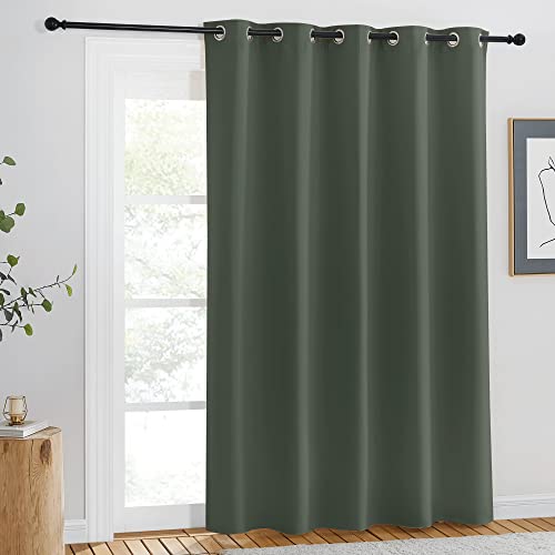 NICETOWN Blackout Curtain for Windows 84 inch Long - Window Treatment Thermal Curtain Solid Grommet Room Darkening Drape for Bedroom/Living Room (Dark Mallard, 1 Panel, W66 x L84)