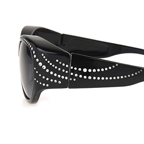 Dioptics Women's Solar Shield Natalie Fits Over Sunglasses Polarized Oval, Black, 57 mm2