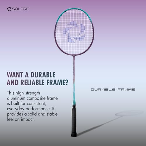 Image of SOLPRO VORTEK 3000 Badminton Racket Set (2 Pcs) for Beginners and Intermediate, Adult and Kids Shuttle Bat with Full Cover Bag, Lightweight Durable Frame Racket for Practice and Match (Indigo /Blue)