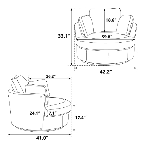 Sillón Plegable Negro Redondo Giratorio miniatura 3