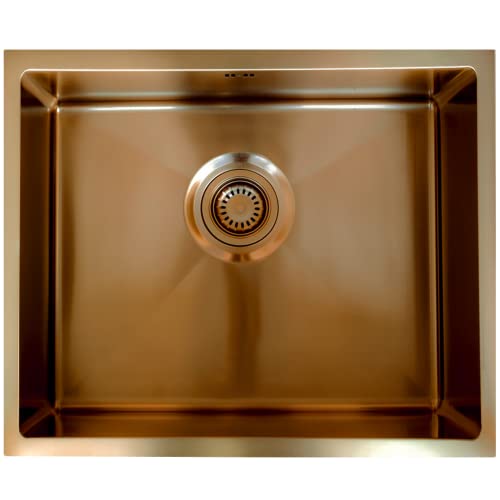 Essebagno Luisa fregadero de una cubeta 55x45 inoxidable cobre