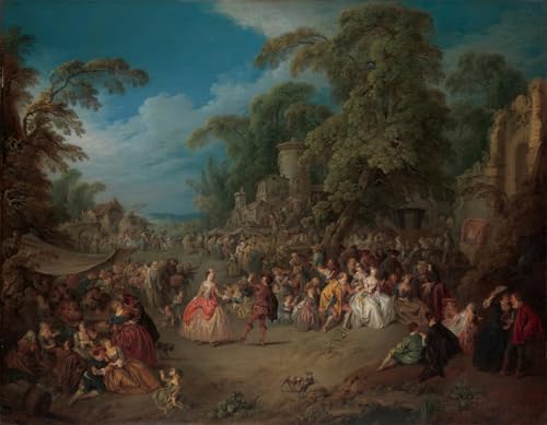 Impression prints toile de maître Jean Baptiste Pater, œuvre d'art pour mur de salon