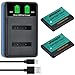 Uwayor 2Pcs 1200mAh EN-EL19 NP-BJ1 Battery Akku + USB CameraLadegerät for Nikon Coolpix W150 S33 S32 S100 S2500 S2800 S3200 S3500 S3600 S4100 S5200 S5300 S6500 S6600 S6800 S6900 S7000