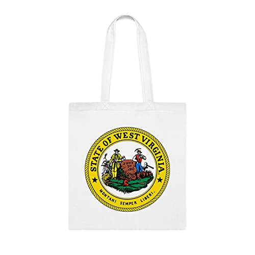 Bolsa West Virginia, presente para amantes da Virgínia Ocidental, presente da Virgínia Ocidental, bolsas reutilizáveis da West Virginia, ideia de presente de cesta de, Branco