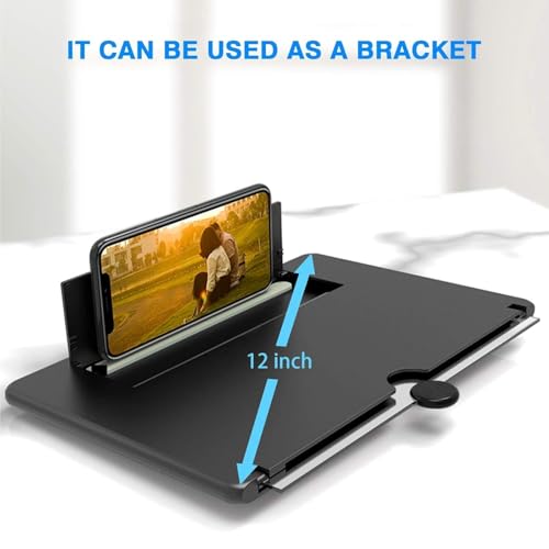 Image of Mobile Screen Magnifier 8 Inch - 3D Phone Screen Magnifier for Movies and Videos - HD Mobile Screen Enlarger Foldable Screen Phone Stand Compatible with All Smartphones