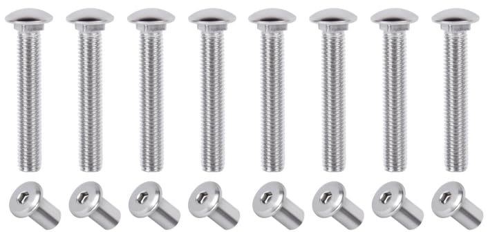 8 Pcs Trailer Hasp Bolt Kit for Trailer Cam Action Hasp, Trailer Hasp Bolt Kit, 2 in Stainless Steel Trailer Hasp Bolt for Cam Bar Lock