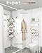 ALLZONE Rustproof Shower Caddy Corner for Bathroom, Tension Corner Shower Caddy Tension Pole, Solid Shower Organizer with 4 Adjustable Shower Shelves, Shower Rack Fit Heights 34 to 116 Inches,White