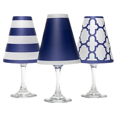 di Potter WS132 Nantucket Paper White Wine Glass Shade, Navy (Pack of 6) Cover