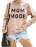 Blooming Jelly Womens Crewneck Sweatshirt Long Sleeve Raglan Letter Print Terry Casual Cute Pullover Top(M,Pink)