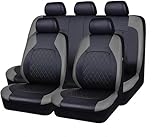 【Materiales de alta calidad】 Esta funda para asiento de automóvil está hecha de cuero artificial de alta calidad y se adapta perfectamente al asiento de automóvil original. Duradero y retardante de llama, no causará molestias al cuerpo humano.