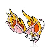 Stil: Klassisch Rosa BH Unterwäsche Flame Brosche Weibliches Zubehör Denim Jeans Revers-1