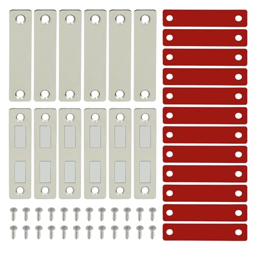 Cupboard Door Magnets,6Pack Magnetic Door Catch,Magnetic Catches for Cupboards, Internal Doors,Drawers, Wardrobe,Cupboard Magnetic Door Catch for Furniture Closet Cupboard Door Closing