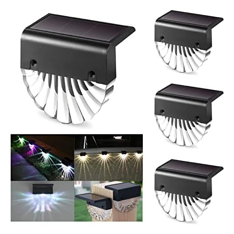OneUan- 4x Luz Solar Exterior Concha RGB Acrilico de Led Cover