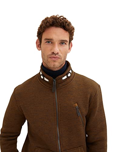 TOM TAILOR Hombre Sudadera con cuello alto 1034373, 30862 - Otter Brown Streaky Inject, M