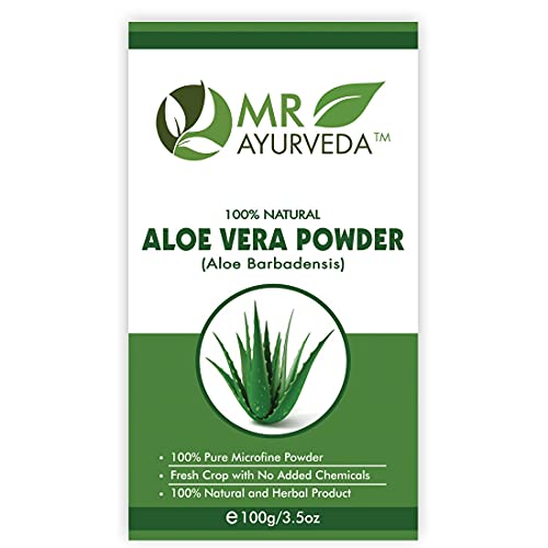 Image of MR Ayurveda 100% Pure Organic Hibiscus Powder and Aloe Vera Powder, Natural Skin & Hair Care - Combo Pack (100 Grams Each)