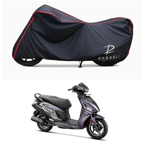 Image of Waterproof Bike Body Cover Compatible for | Hero Maestro Edge 125 Disc | Taffeta Fabric, Red Piping Design, Bottom Elastic Fit | Dustproof, Sun UV & Rain Protection for All Bikes