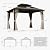 PURPLE LEAF 8’ X 12’ Outdoor Hardtop Gazebo Metal Frame Galvanized Steel Double Roof with Curtains and Nettings for Patio Desk Backyard Bronze