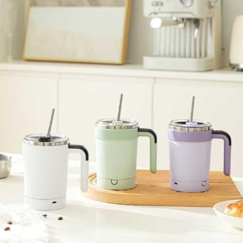 Risveglio Taza de agitación automática con monitor de temperatura, recargable, inalámbrica, para café, té, cacao, acero inoxidable, color negro
