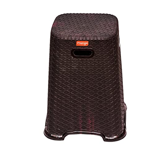 Mango Topass Premium Plastic Strong Stool for Home | Living Room | Garden | Cafe (Cherry, Pack of 4)