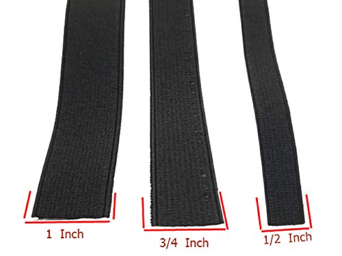 Black Flat Elastic Band/Elastic Cord For Hair Wig Sewing Clothing Accessories Garment Trousers Costumes Craft Diy,Black 1 Inch Elastic - Mixed Size 3 Yards 1/2" 3/4" 1 #TOP3