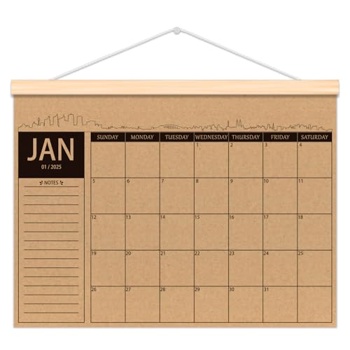 2025rusticwoodenkraftpaperhangerjanuary2025august2026monthlydeskorwallcalendarplanner18monthcalendarwithscrollwoodframesize16x12inch  Urban Country Home Decor 2025 rustic wooden kraft paper hanger january 2025 august 2026 monthly desk or wall calendar planner 18 month calendar with scroll wood frame size 16x12inch  urban country home decor