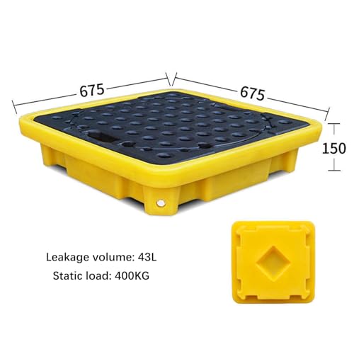 Plateforme de confinement des déversements en polyéthylène, palette modulaire de 26,5 cm