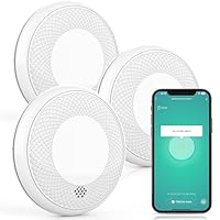 RUNIDUR Rauch und CO Melder Kombiniert WLAN, Smart Kombination Rauchmelder und Kohlenmonoxid Melder, Akkurater Sensor mit 10 Jahre Batterie,3 Stück
