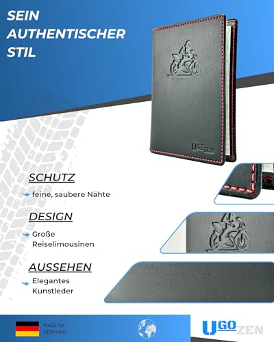 Ugozen Fahrzeugschein Hülle aus hochwertigem Kunstleder - Schutzetui für Zulassungsbescheinigung & Auto Papiere