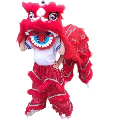 GJHGNFRDK Danza del dragón chino León, Cabeza de danza del león chino multicolor 6 a 9 pulgadas(Rosso,9 inch)