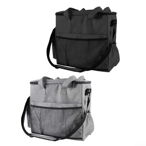 Bolsa de viaje para mascotas para evitar el desorden con compartimento grande y cuencos 7