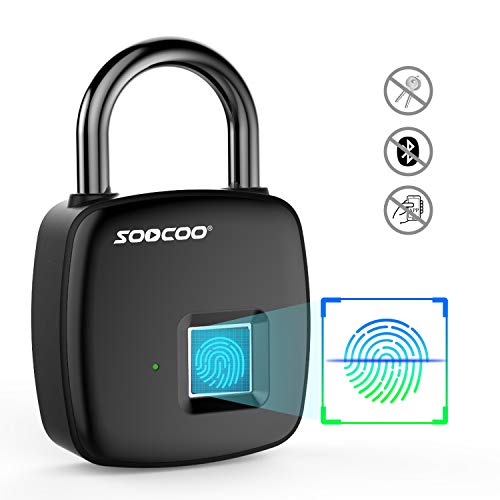 Fingerprint Padlock Keyless Biometric Padlock Smart Lock, SOOCOO P30 Gym Lock for Locker