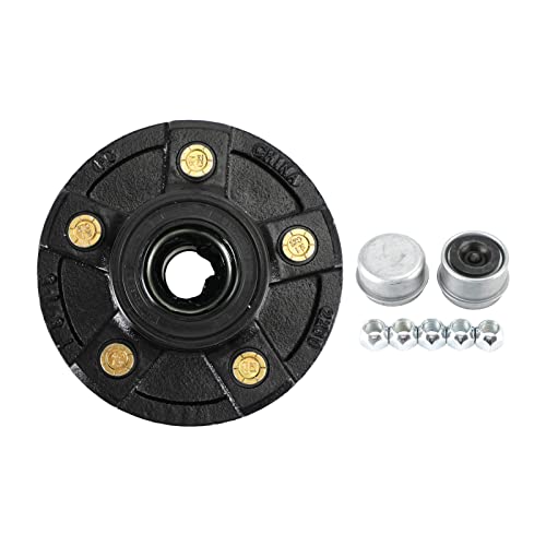 Topteng Grease Trailer Idler Hub Assembly for 3.5K Axles - 5 on 4-1/2 - Pre-Greased