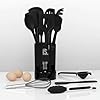 AOTHOD Silicone Cooking Utensils Set - 446°F Heat Resistant Kitchen Utensils,Turner Tongs,Spatula,Spoon,Brush,Whisk,Kitchen Utensil Gadgets Tools Set for Nonstick Cookware,Dishwasher Safe (BPA Free) #5