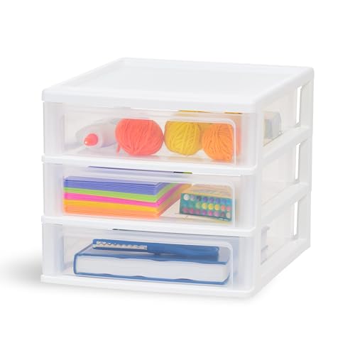 IRIS USA Medium 3-Drawer Stacking Desktop Organizer, 1...