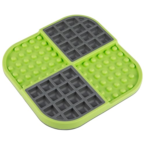 LickiMat Slomo, Dog Slow Feeders for Boredom and Anxiety Reduction; Perfect for Food, Treats, Yogurt, or Peanut Butter. Fun Alternative to a Slow Feed Dog Bowl, Green