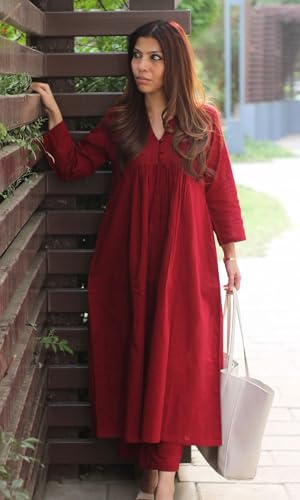 Image of ANNI Designer Women's Rayon Viscose Ethnic Co-Ord Set | Kurta Pant Set | Kurta Palazzo Set | Stylish Cotton Suit Set for Women