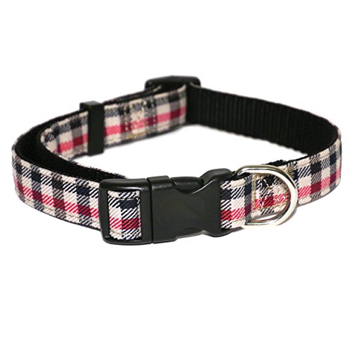 Rosewood 03689 Hundehalsband für Halsumfang, 25.4-35.6 cm, rot/blau Kariert