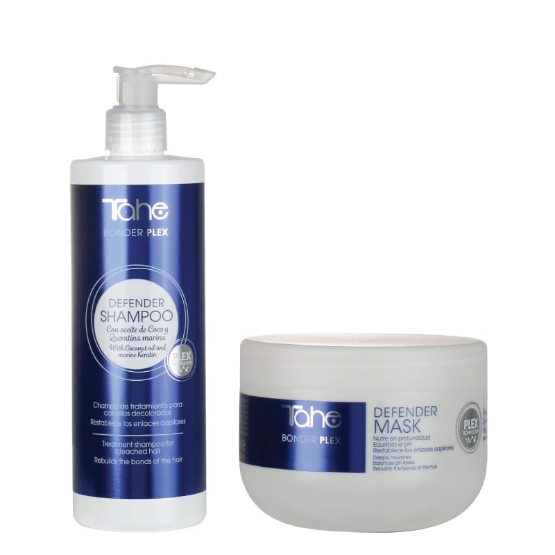Tahe Defender Champú y Mascarilla para Unión y Protección Capilar - 13.5 fl oz + 10.1 fl oz