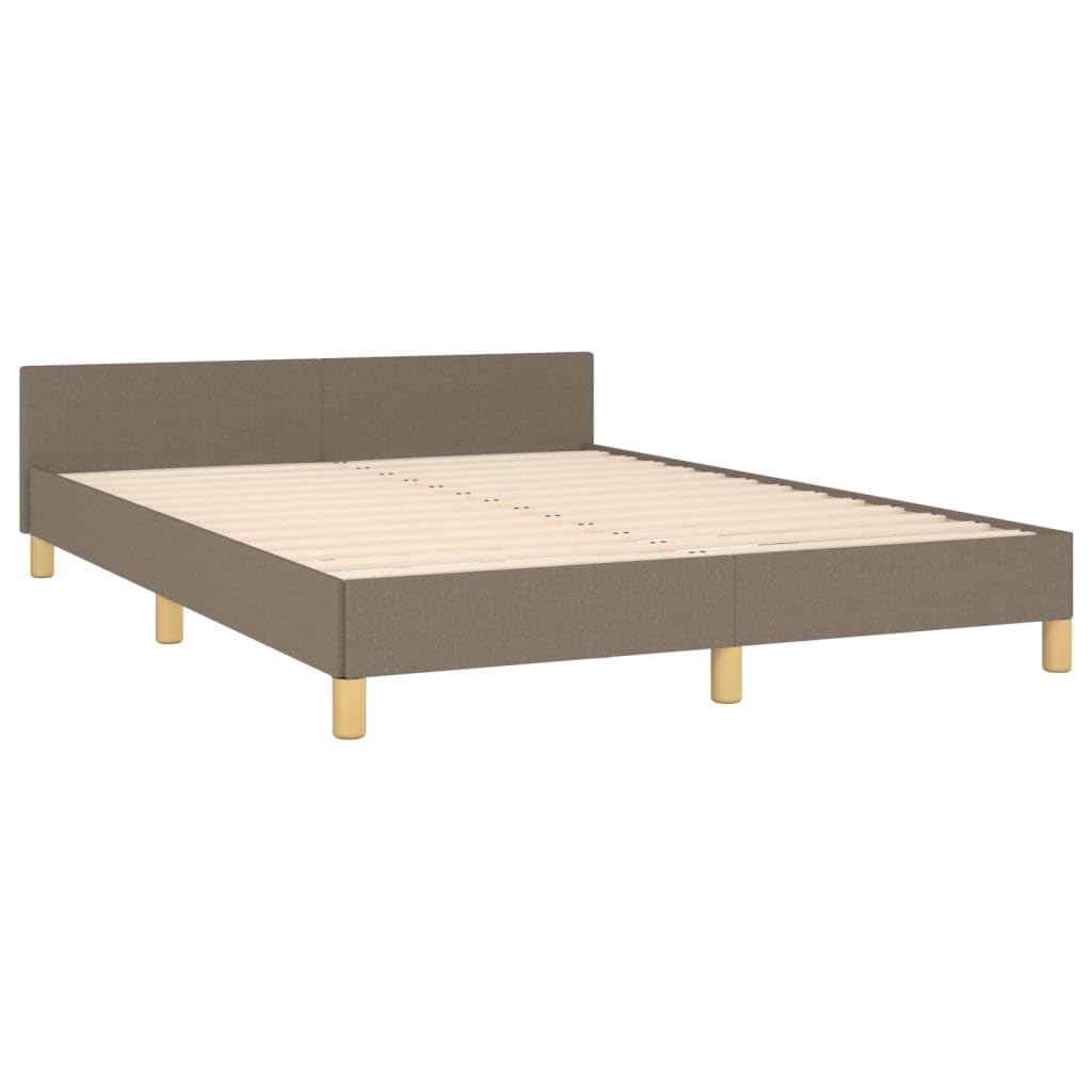 Betten Taupe 140 x 190 cm, letto con testiera regolabile in altezza e legno di larice, massiccia, per camera da letto, camera dei ragazzi, camera degli ospiti