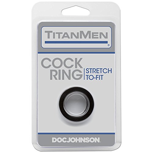 Doc Johnson TitanMen Black Cock Ring Stretch To Fit - Image 3