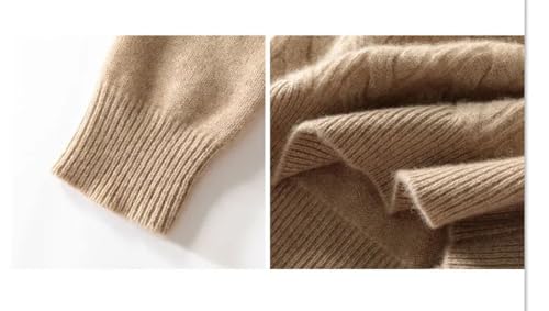 Men's Winter 100% Merino Wool Pullover Lapel Thick Knit Sweater Warm Long Sleeve Casual Knitwear Top4