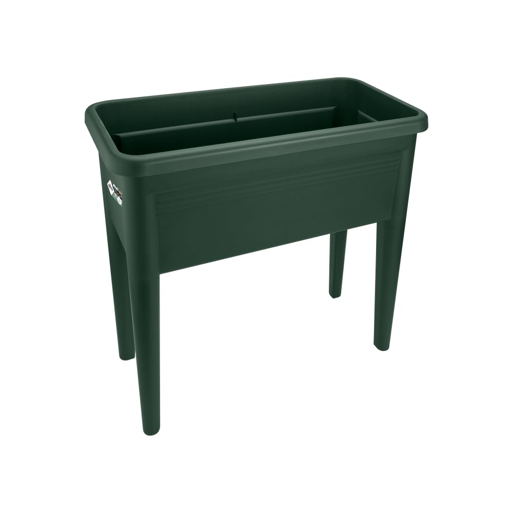 elhoGreen Basics Grow Table Xxl 75 - Planter for Outdoor & Grow your Own - Ø 75.5 x H 65.1 cm - Green/Leaf Green