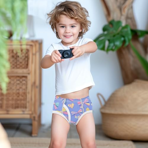 Wusikd Colorful Bows Hearts (2) Boys' Underwear Cotton Boys Briefs Soft Toddler Underwear 2T 6