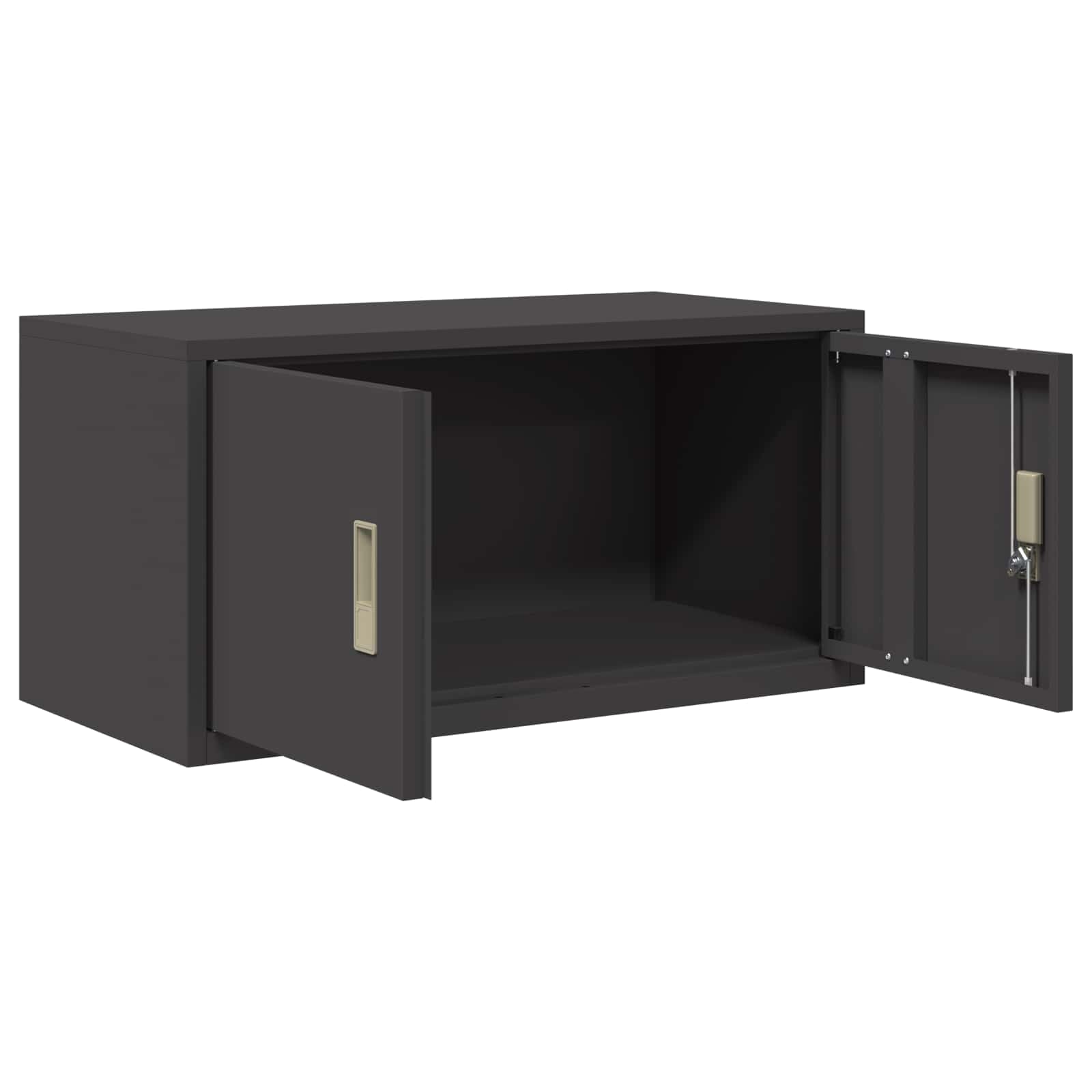 vidaXL Szafka do przechowywania Czarny 80 x 40 x 40 cm Stal, Nowoczesna biuro, prostokątna metalowa szafa, zamek, dużo miejsca, meble industrialne, trwałe rozwiązanie