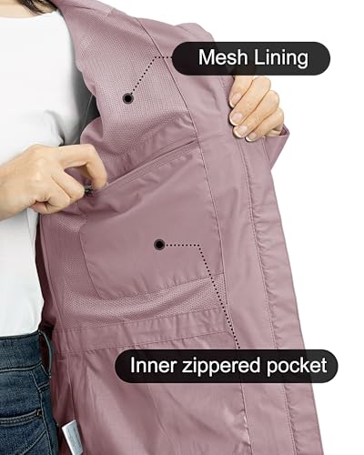 Image of Outdoor Ventures Packable Rain Jacket Women Waterproof Raincoat with Hood