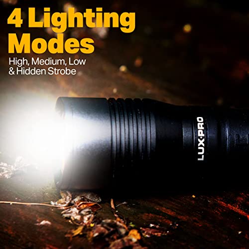 Luxpro Lp601V3 Bright 400 Lumen Led Handheld Flashlight - Features Ergonomic Handle And Aircraft-Grade Aluminum - Pocket-Sized Camping Accessories With Wrist Lanyard - Batteries Included #TOP2